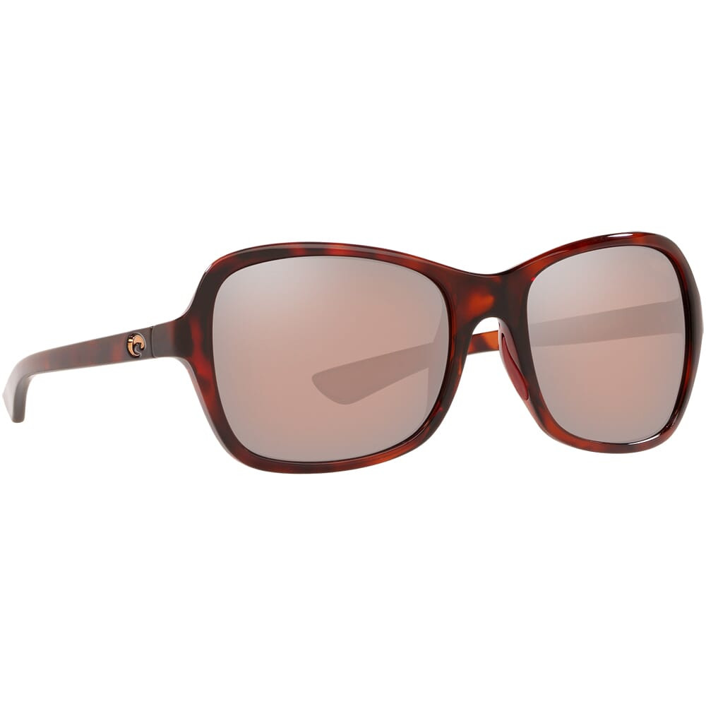 Costa Kare Rose Tortoise Frame Sunglasses w/ Copper Silver Mirror 580P Lenses KAR-201-OSCP