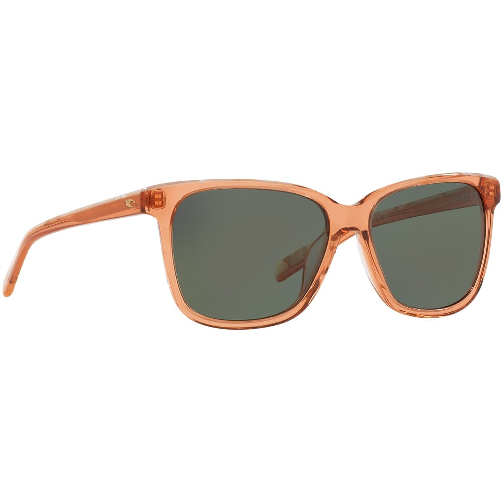 Costa May Shiny Coral Crystal Shell Frame Sunglasses w/ Gray 580G Lenses MAY-211-OGGLP