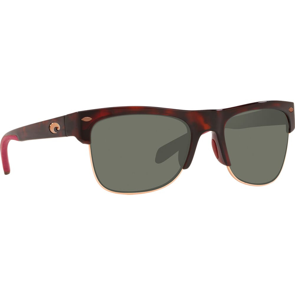 Costa Pawleys Rose Tortoise Frame Sunglasses w/ Gray 580G Lenses PW-201-OGGLP
