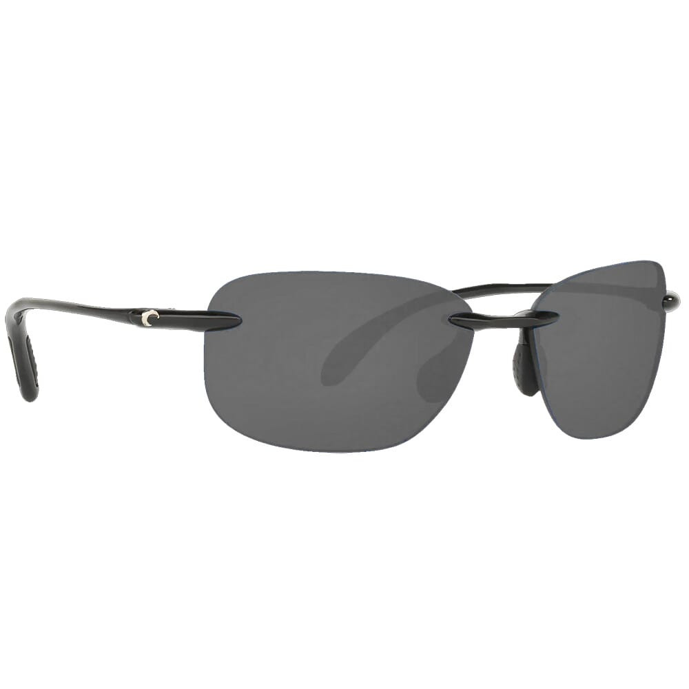 Costa Seagrove Shiny Black Frame Sunglasses w/ Gray 580P Lenses SGV-11-OGP