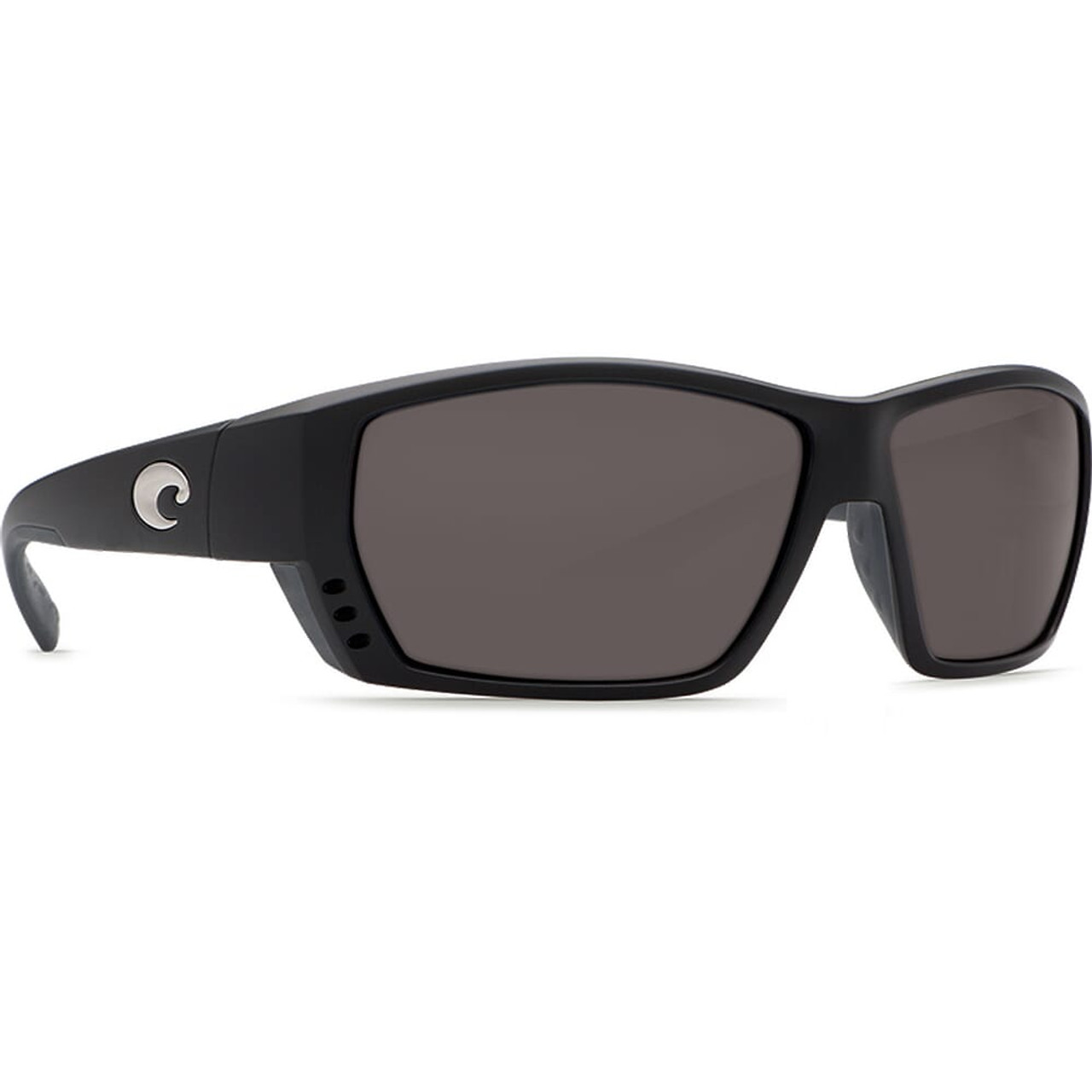 Costa Tuna Alley Matte Black Frame Sunglasses w/ Gray 580P C-Mate 2.00 Lenses TA-11-OGP-2.00
