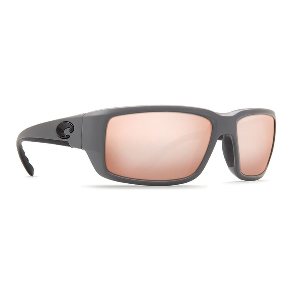 Costa Fantail Matte Gray Frame Sunglasses w/ Copper Silver Mirror 580P Lenses TF-98-OSCP