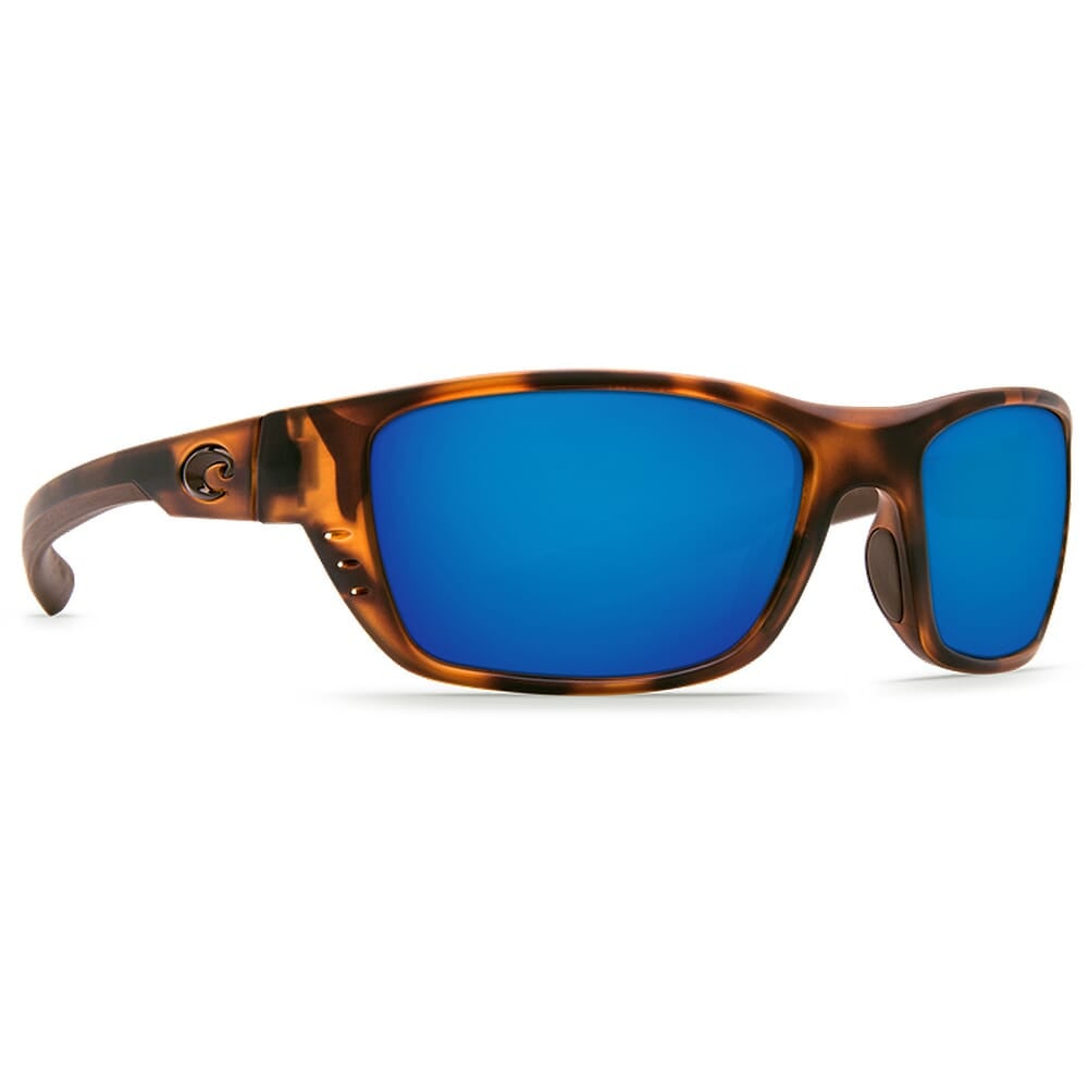 Costa Whitetip Retro Tortoise Frame Sunglasses w/ Blue Mirror 580G Lenses WTP-66-OBMGLP