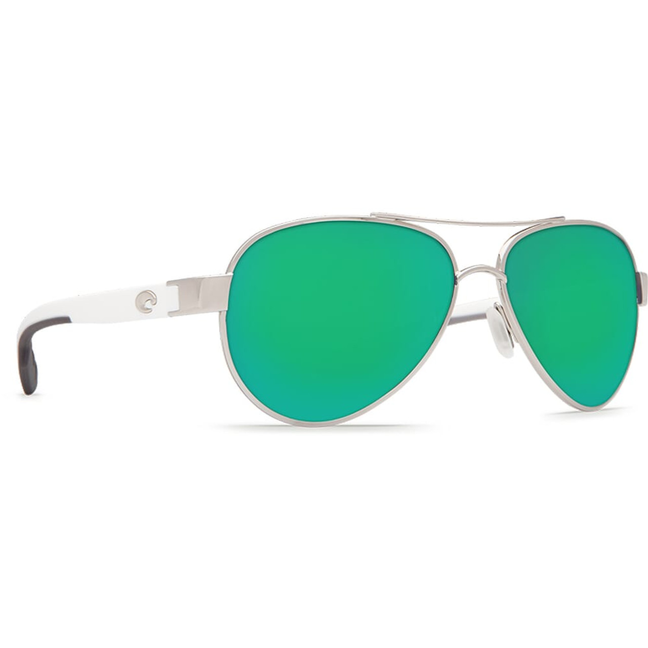 Costa Loreto Palladium w/White Temples Frame Sunglasses w/Green Mirror 580G Lenses 06S4006-40061556