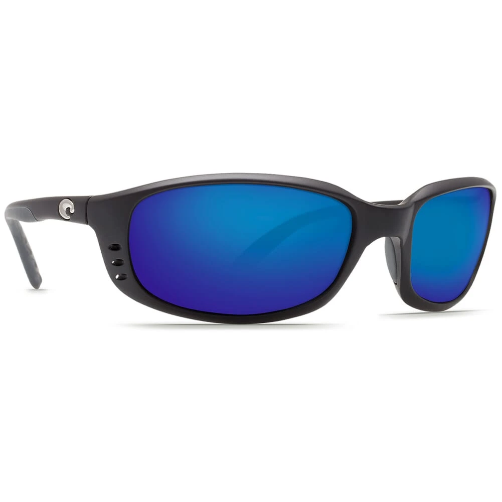 Costa Brine Matte Black Frame Sunglasses w/Blue Mirror 580P C-Mate 2.50 Lenses 06S7001-00030659
