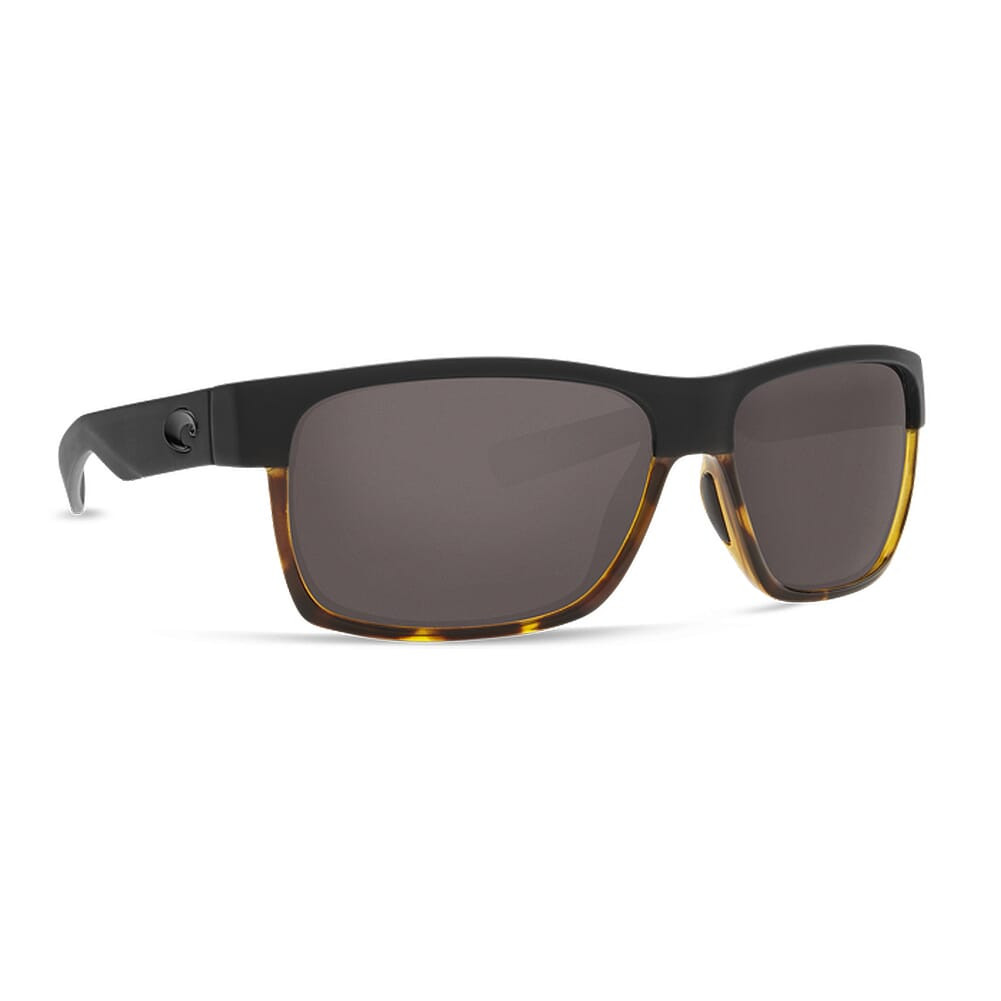 Costa Half Moon Matte Black/Shiny Tortoise Frame Sunglasses w/Gray 580P Lenses 06S9026-90260160