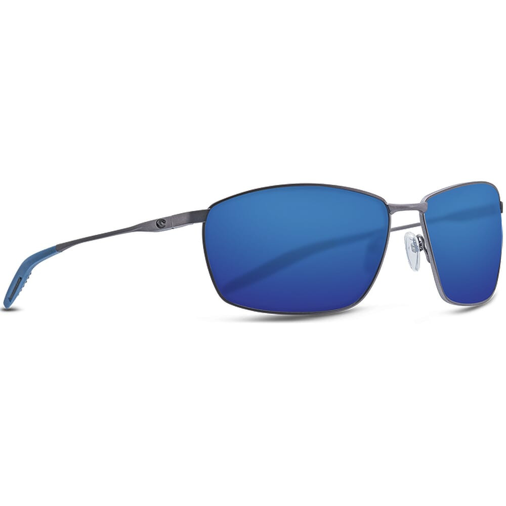 Costa Turret Matte Black + Matte Black/Black Sunglasses w/Blue
