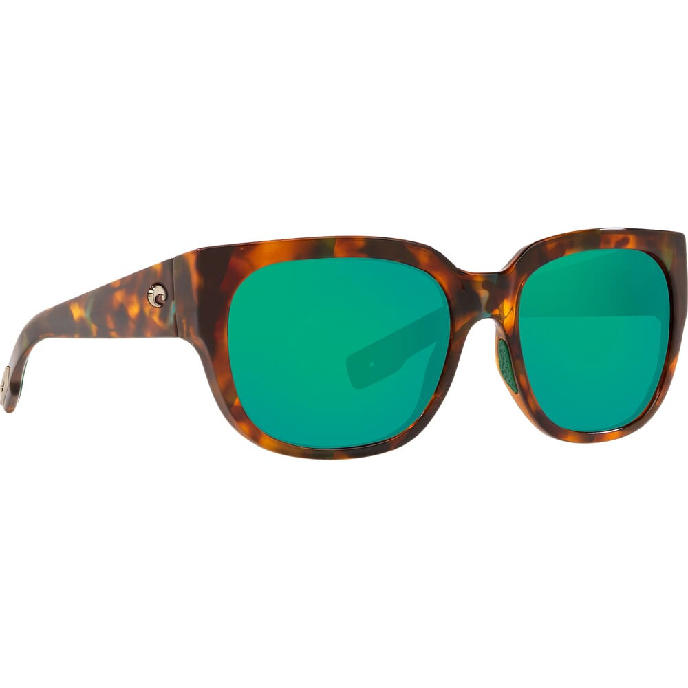 Costa Waterwoman Shiny Palm Tortoise Frame Sunglasses w/Green Mirror 580P Lenses 06S9019-90190955