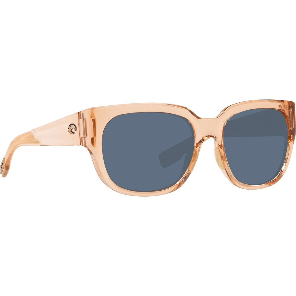Costa Waterwoman Shiny Blonde Crystal Frame Sunglasses w/Gray 580P Lenses 06S9019-90190655