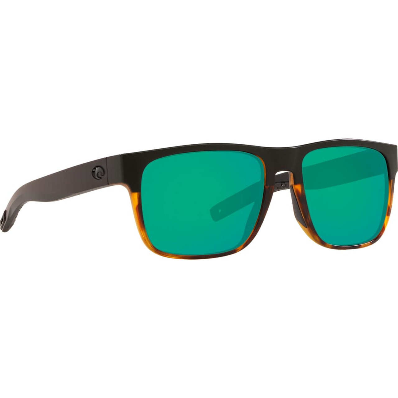 Costa Spearo Matte Black + Shiny Tortoise Frame Sunglasses w/Green Mirror 580G Lenses 06S9008-90081856