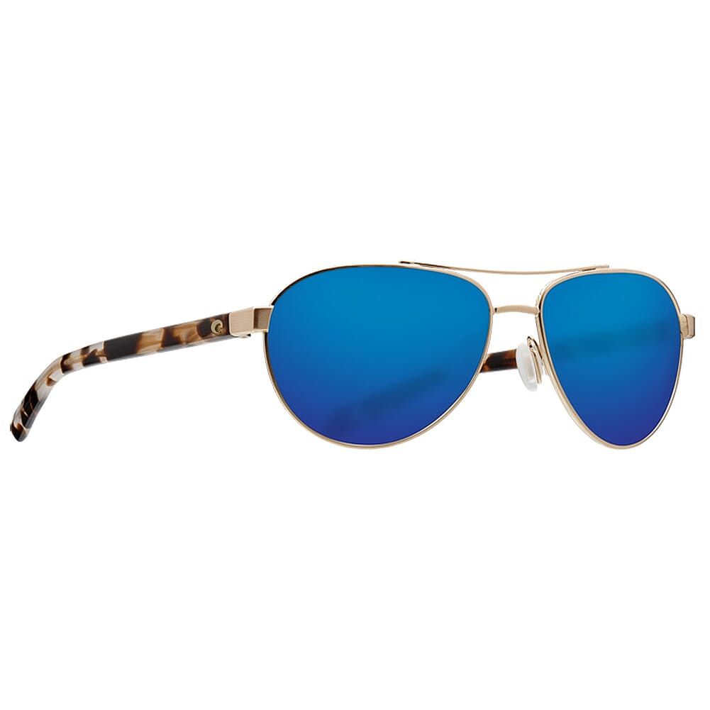 Costa Fernandina Brushed Gold Frame Sunglasses w/Blue Mirror 580G Lenses 06S4007-40070457