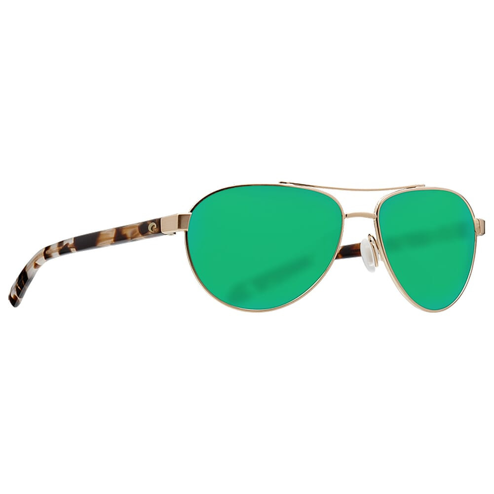 Costa Fernandina Brushed Gold Frame Sunglasses w/Green Mirror 580P Lenses 06S4007-40071257