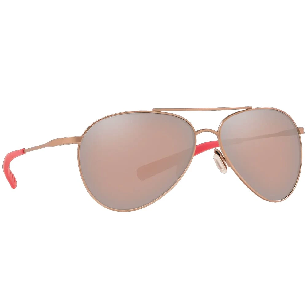 Costa Piper Satin Rose Frame Sunglasses w/Copper Silver Mirror 580P Lenses 06S6003-60030858