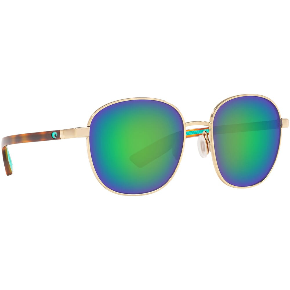 Costa Egret Shiny Gold Sunglasses w/Green Mirror 580G Lenses 06S4005-40050155