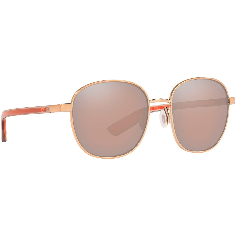 Costa Egret Rose Gold Sunglasses w/Copper Silver Mirror 580P Lenses 06S4005-40051155