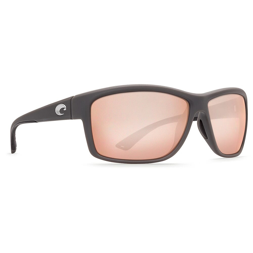 Costa Mag Bay Matte Gray Frame Sunglasses w/ Copper Silver Mirror 580P Lenses AA-98-OSCP