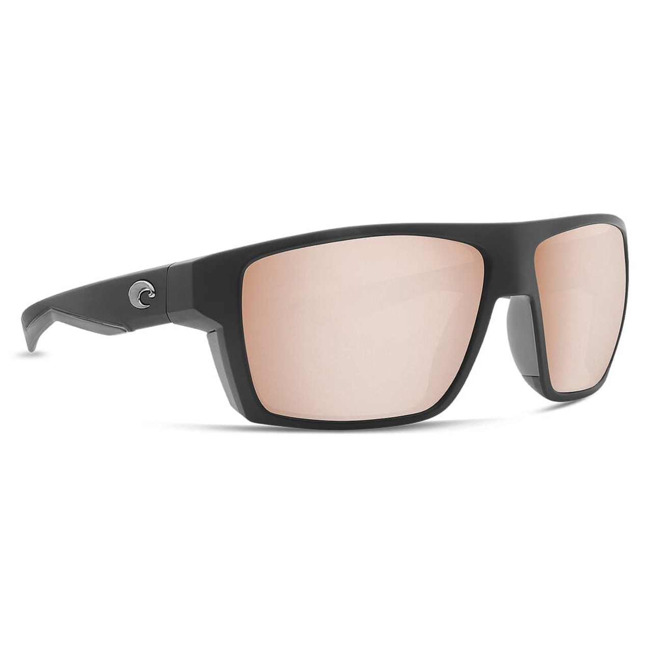 Costa Bloke Matte Black + Matte Gray Frame Sunglasses w/ Copper Silver Mirror 580G Lenses BLK-124-OSCGLP