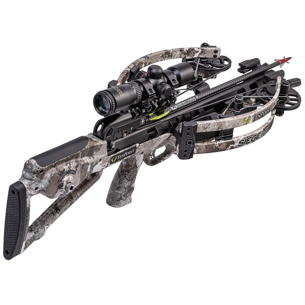 TenPoint USED Siege RS410 Veil Alp Crossbow w/ACUslide & RangeMaster Pro Scope CB21012-6819 - Missing (1) Arrow, (3) Tips & Manual; Scope Scratched & Missing Windage Turret UA2516