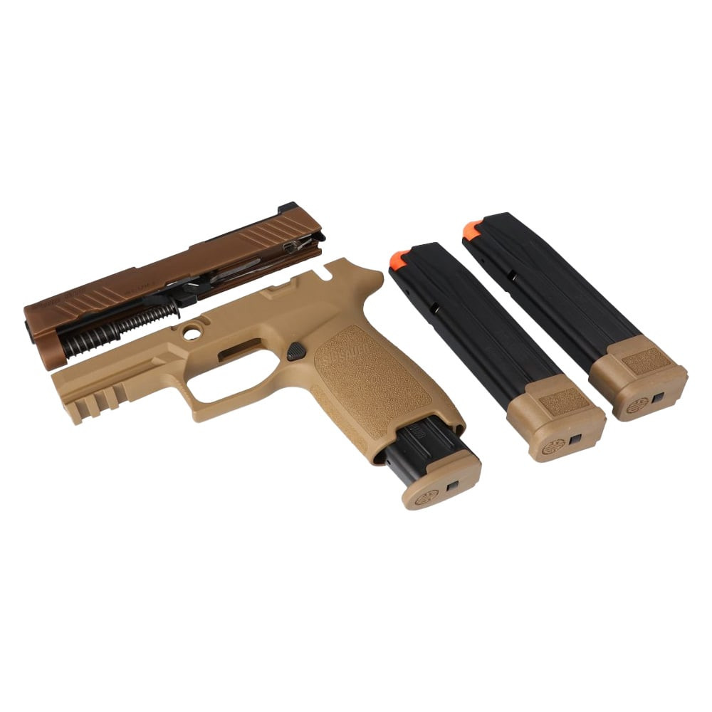 Sig Sauer P320 Cal-X P320-M18 9mm Carry Coyote (1)17rd & (2)21rd Mags X-Change Kit CALX-M18-CSS-MS