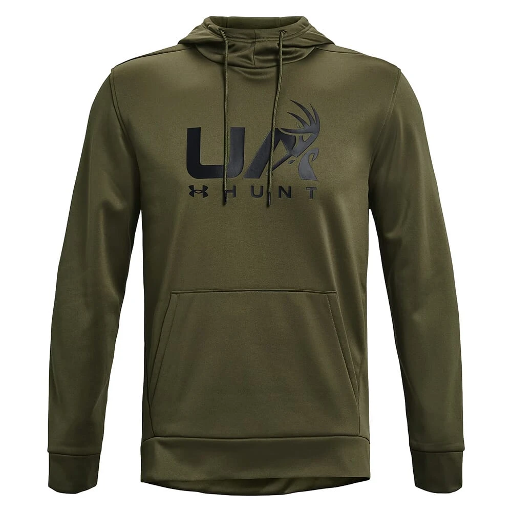Under Armour Rival Fleece Antler Hoodie Marine OD Green/Black 1380258-390