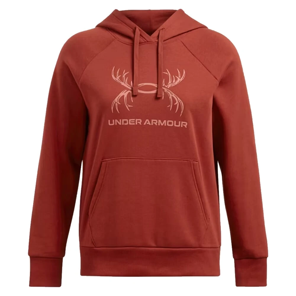 Under Armour Women's Rival Fleece Antler Hoodie Earthen Orange 1387574-840