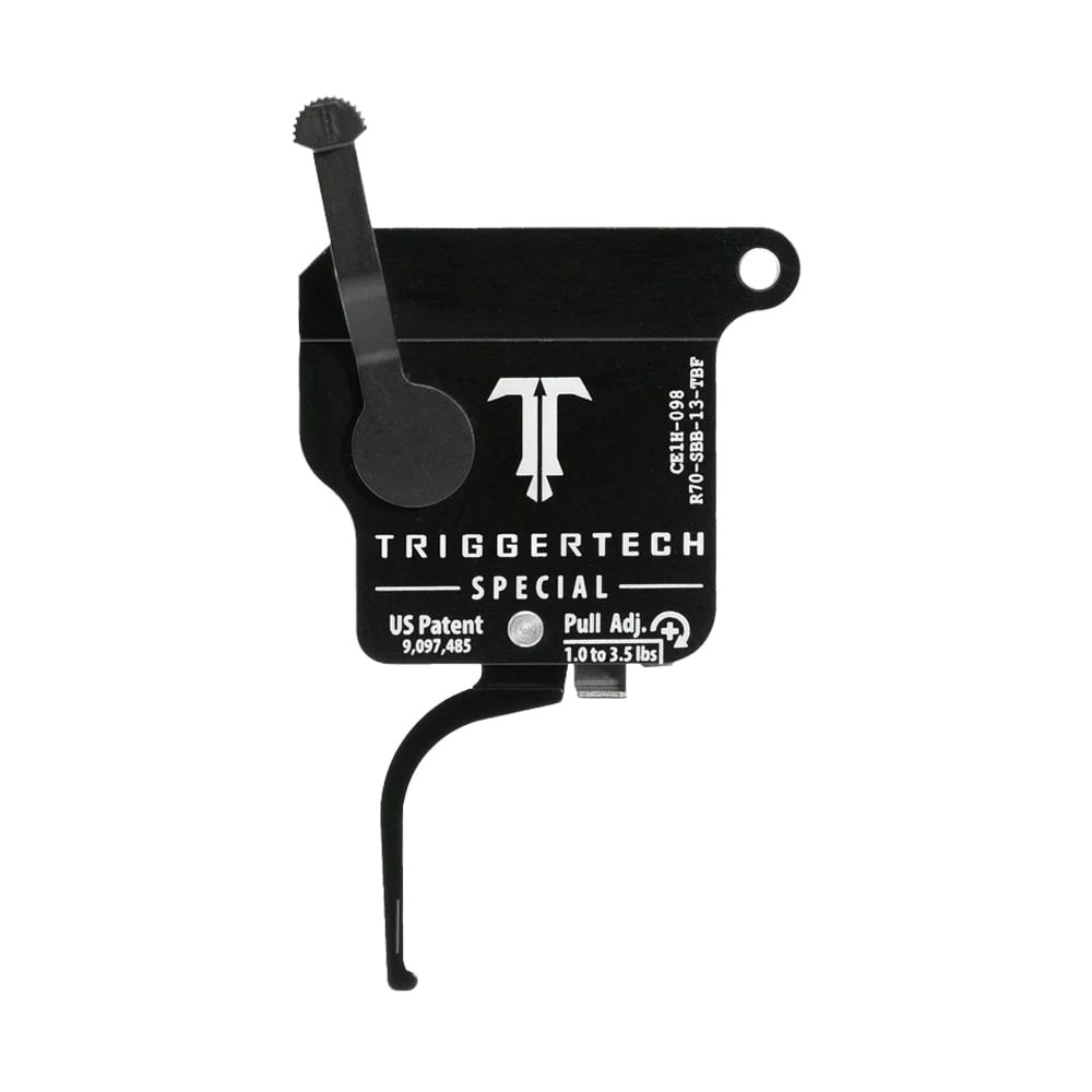 TriggerTech Special Trigger for Tikka T3, T3x, & T1x 1.0-3.5lbs Adj Pull Weight Straight Flat Lever RH BLK ZCT, CLKR, TKR Technology TI0-SBB-13-TNF