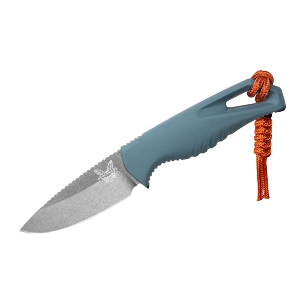 Benchmade Intersect 2.68" Drop-Point WATER MagnaCut Stainless Steel (60-62 HRC) Fixed Blade Depth Blue Santoprene Handle Knife 18050