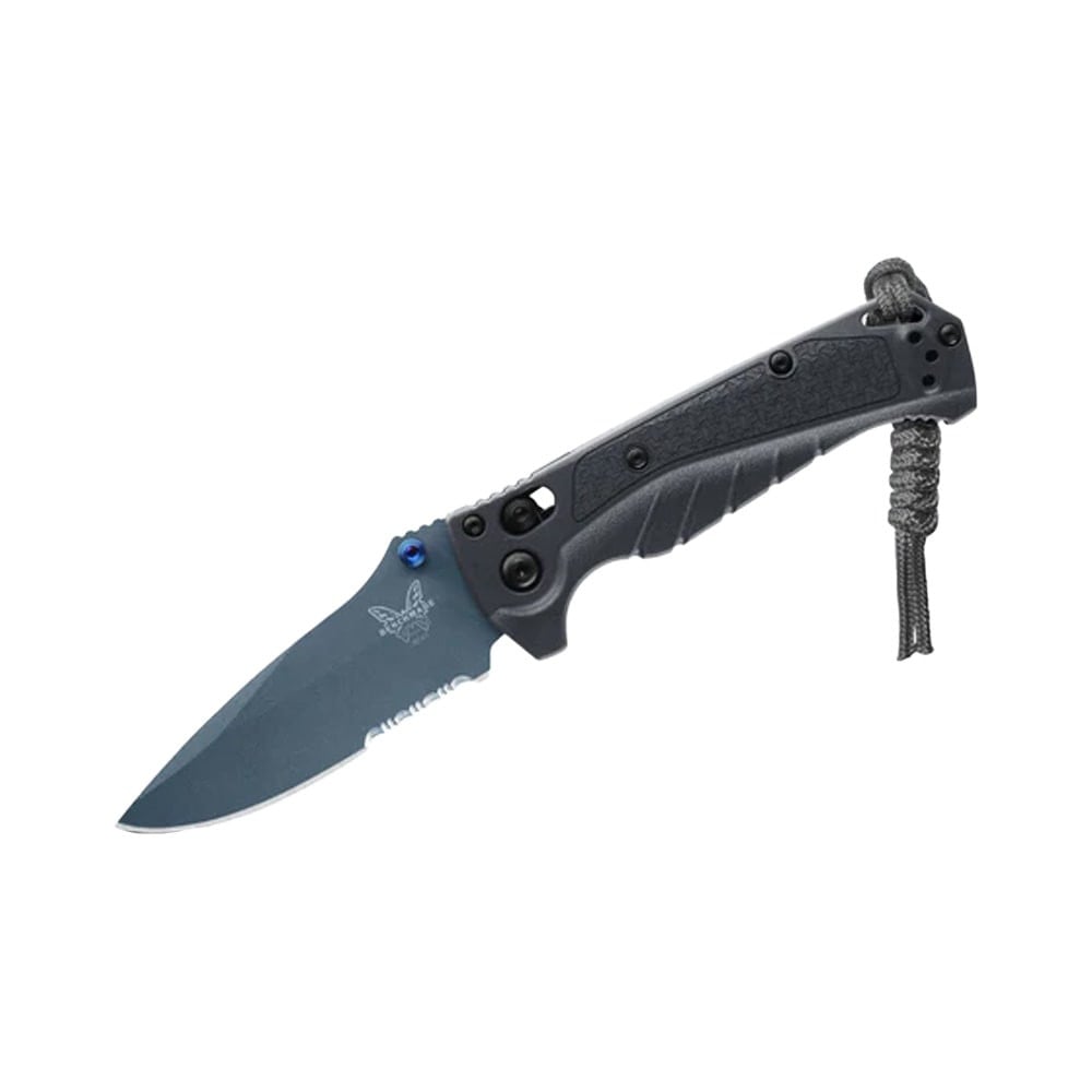 Benchmade Mini Adira AXIS Serrated Drop-Point Tempest Gray Knife 18065sbt-01