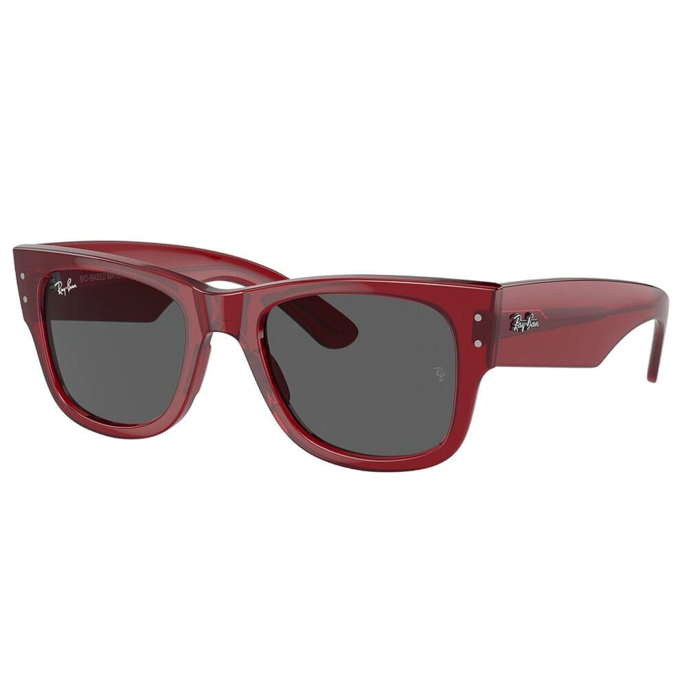 USED Ray-Ban Mega Wayfarer Limited Transparent Red Sunglasses w/Dark Gray Lenses 0RB0840S-6679B1-51 - Like New - No Box USED8899