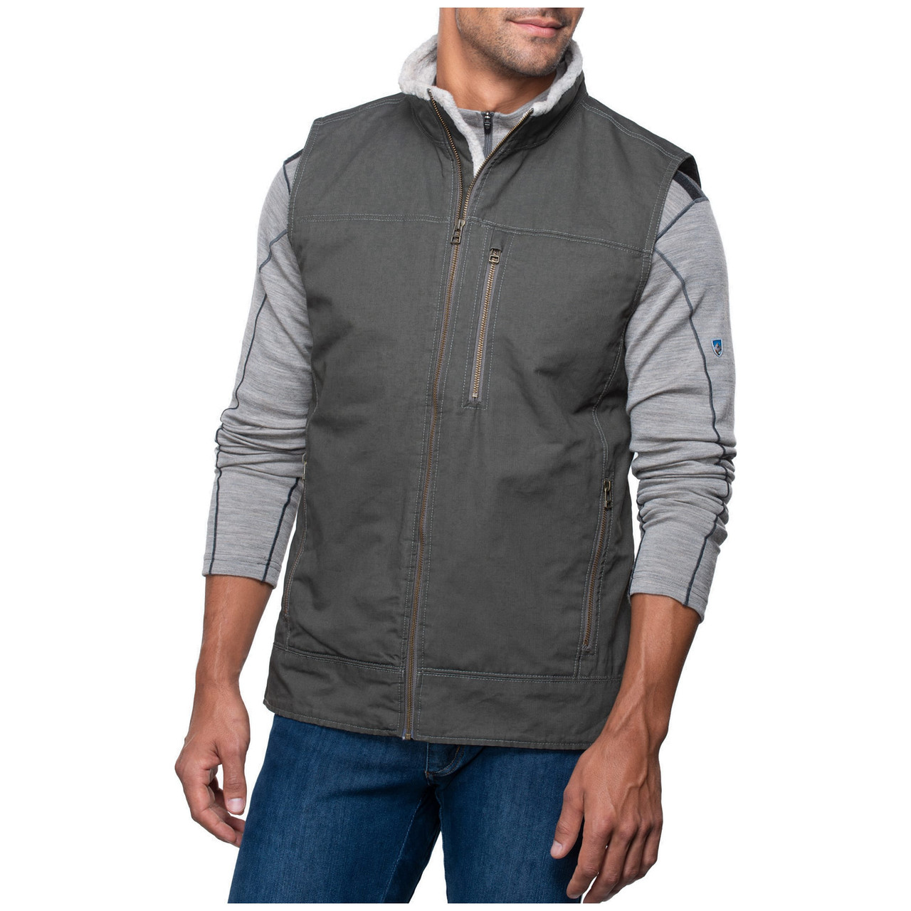 Kuhl Burr Lined Vest Gun Metal Men's 1057-GUN-M