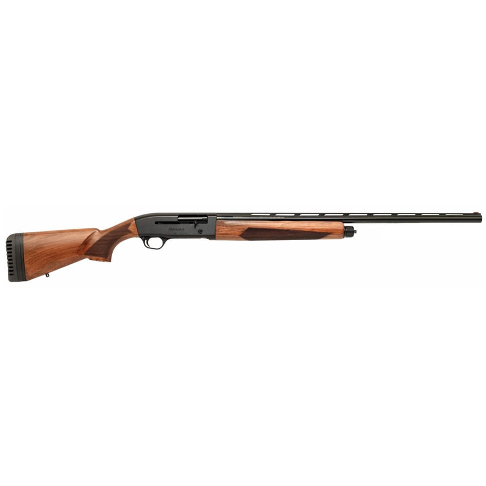 Mossberg Maverick SA Walnut 12ga 28" Bbl Accu-Choke Fiber Optic 3" Chamber 5+1 Semi-Gloss Blue Walnut Forend Adj Stock Autoloading Shotgun 33001
