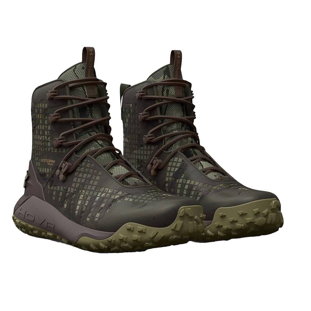 USED Under Armour Whitetail HOVR Dawn 2.0 Waterproof Boots UA Forest AS Camo/Maverick Brown/Bayou Size 12.5 3025573-901006 - Light Wear USED9119