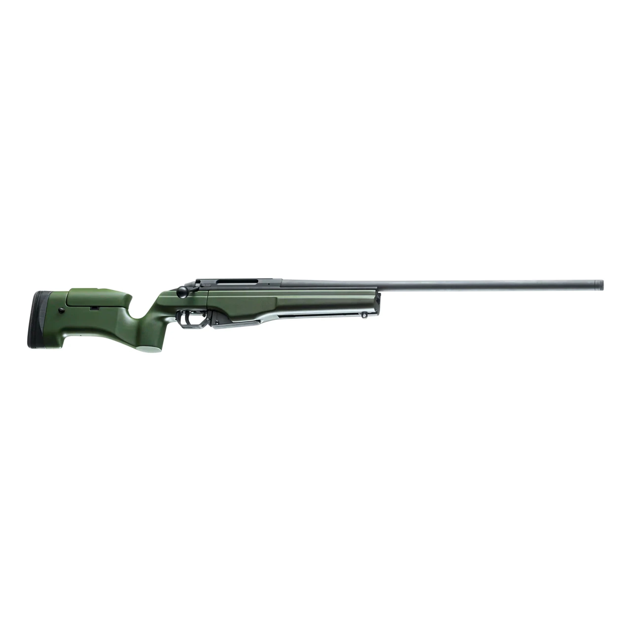 Sako Trg-42 Blued Steel 300 WIN No Sights 27 BBL 1:10 5/8x24 TPI RH TS Trig 7RD Synth Aluminium Body / Military Green J03093