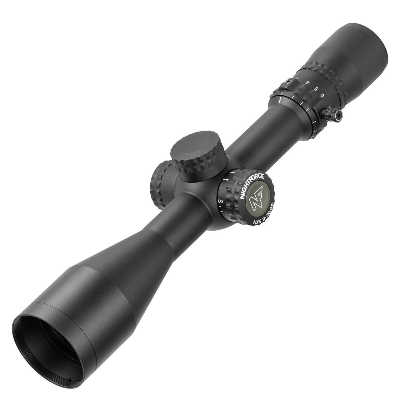 Nightforce NX6 3-18x50mm F2 Capped W/E .250 MOA DigIllum 4A-i Second Focal Plane Reticle Riflescope C738