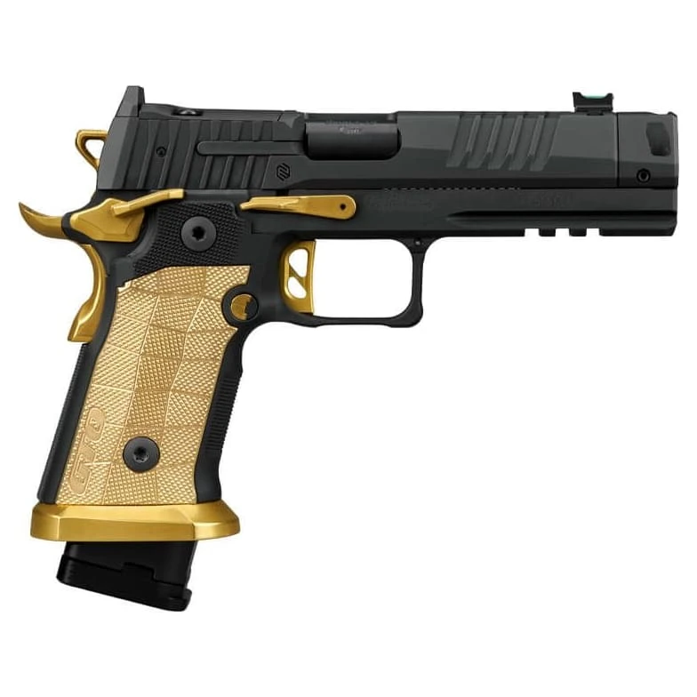 Sig Sauer P211 Spectre Comp 9mm 4.4" Bbl Optic Ready SAO Fiber Optic Brass Grip Pistol w/(1) 23rd & (2) 21rd Steel Mags & Compensator 211F-9-GTO-SC