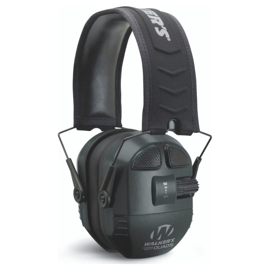 Walker's Ultimate Power Quads Black Electronic Ear Ear Muffs GWP-XPMQB