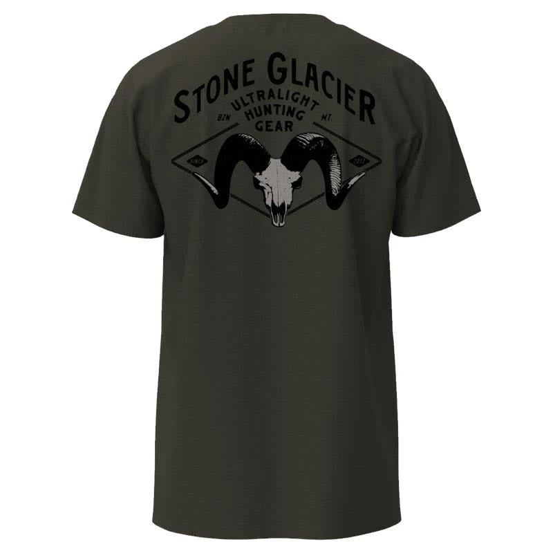 Stone Glacier SG Ram Skull T-Shirt Military Heather 60236-MH