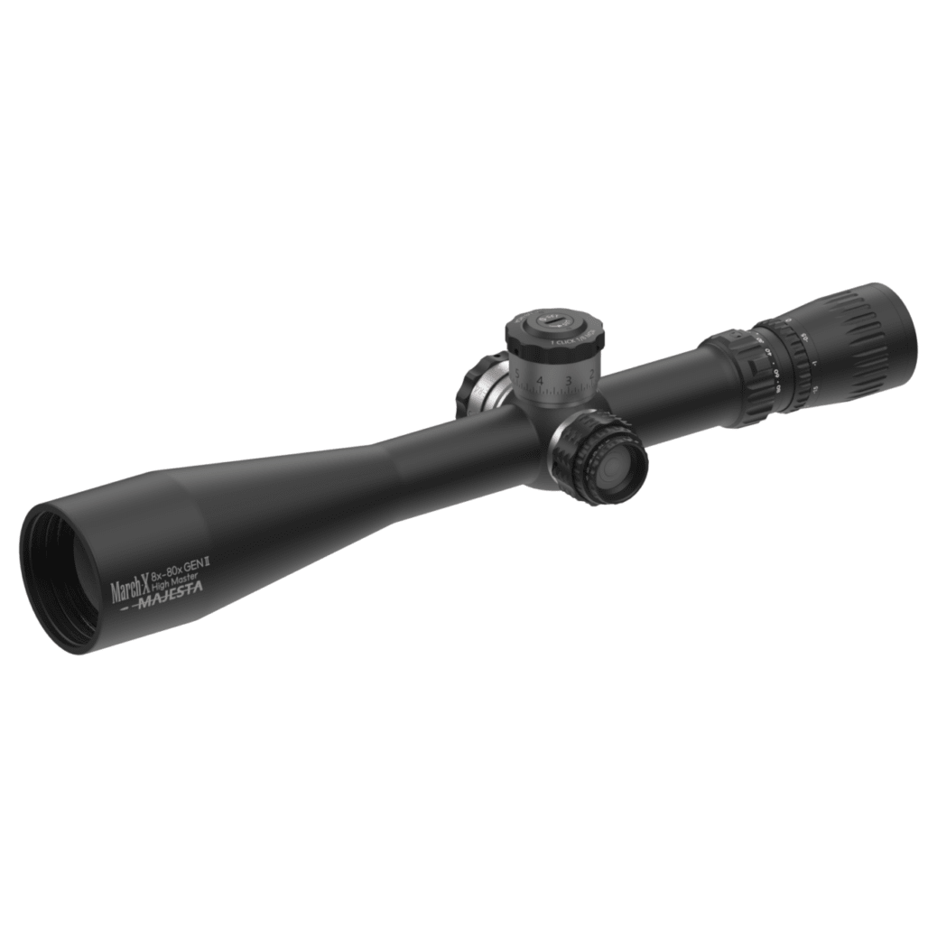 March-X Tactical "High Master" Majesta II 8-80x56mm SFP MTR-W2 1/8MOA 6Level Illum Riflescope w/Mid Wheel & Writable Turrets D80HV56WTIW-G2-MTR-W2