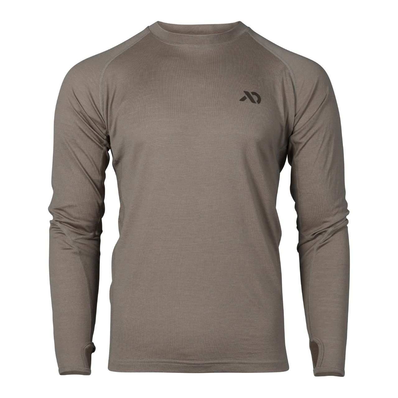 First Lite Men's Wick LS Crew Walnut MTWLCWN