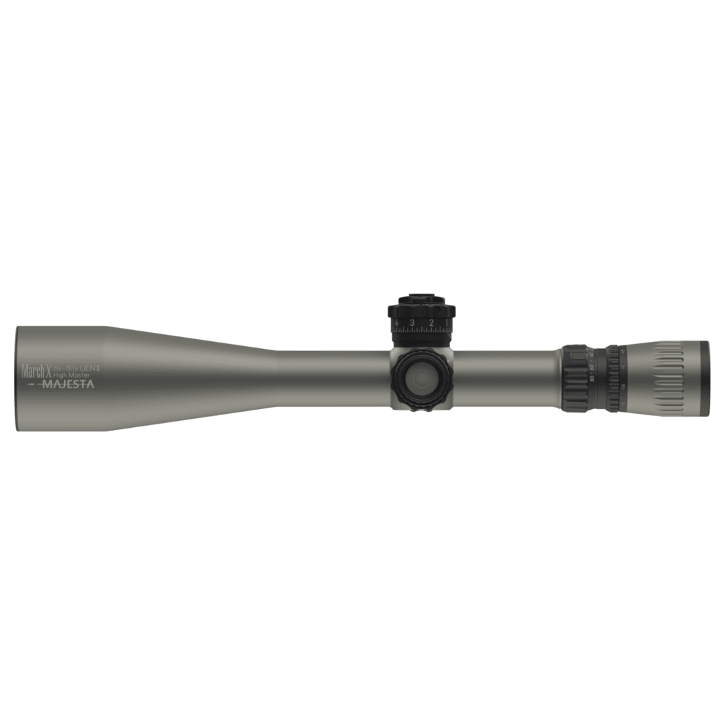 March-X Tactical "High Master" Majesta II 8-80x56mm SFP MTR-WFT 1/8MOA 6Level Illum Riflescope w/Mid Wheel & Shuriken Lock D80HV56WTIX-GR-G2-MTR-WFT
