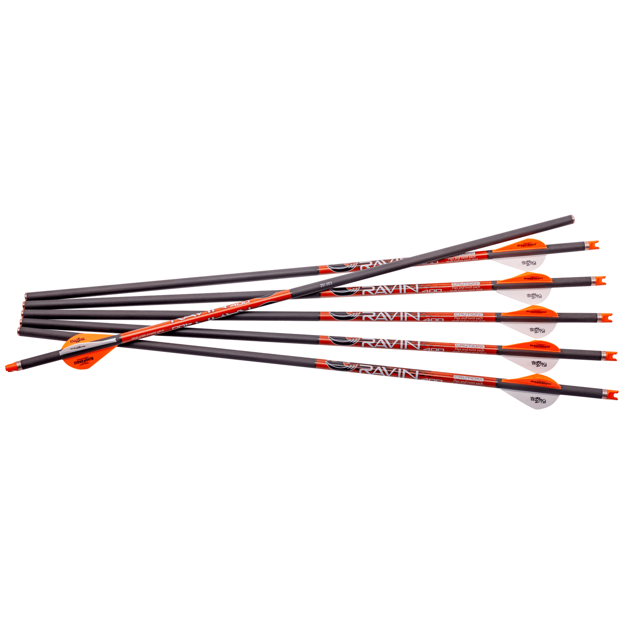 Ravin 3 Pack 400gr .003 Carbon Shaft Brass Insert 2" Vanes Polymer Nock Arrows (Not for use in R500 Crossbows) R338