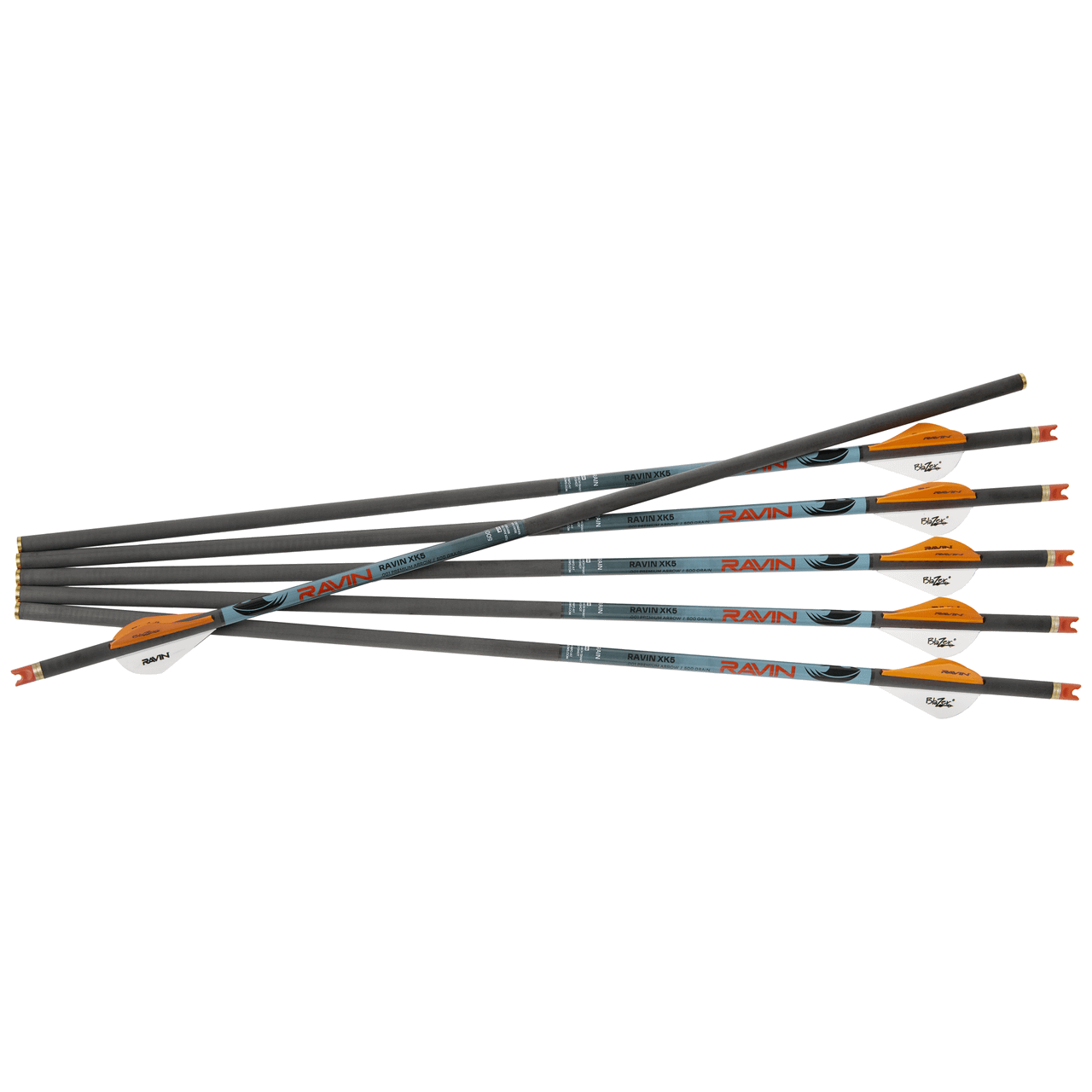 Ravin XK5 3 Pack 500gr .001 Carbon Shaft Brass Insert 2" Vanes Polymer Nock Arrows (Not for use in R500 Crossbows) R349
