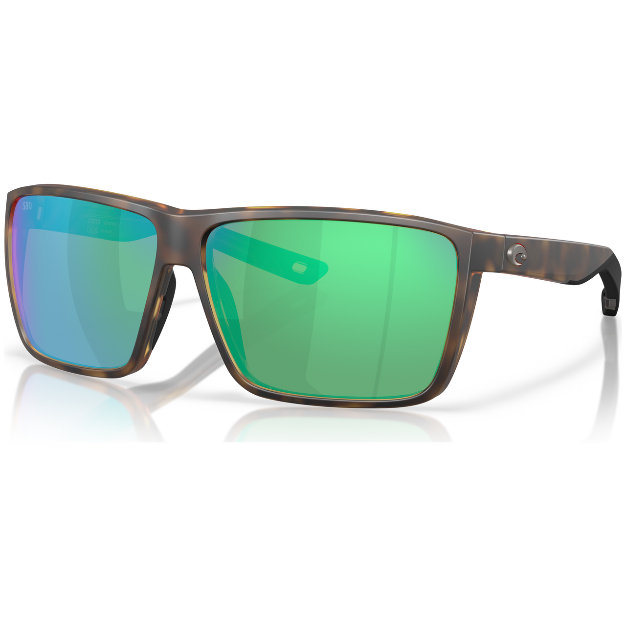 Costa Del Mar Rincon II Matte Tortoise Frame Green Mirror 580G Lens 06S9121-91211064