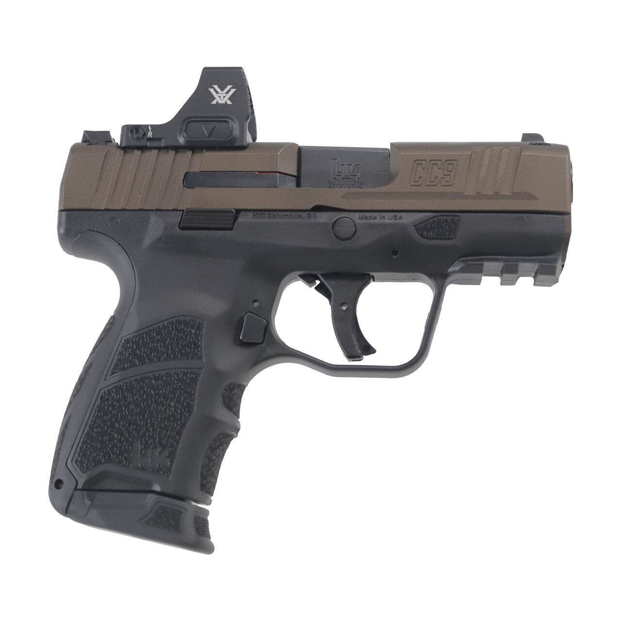 Heckler & Koch CC9 9mm 3.3"Bbl Handgun 20oz Bronze w/ Vortex Defender CCW Optic 2x10rd Mags 81001431