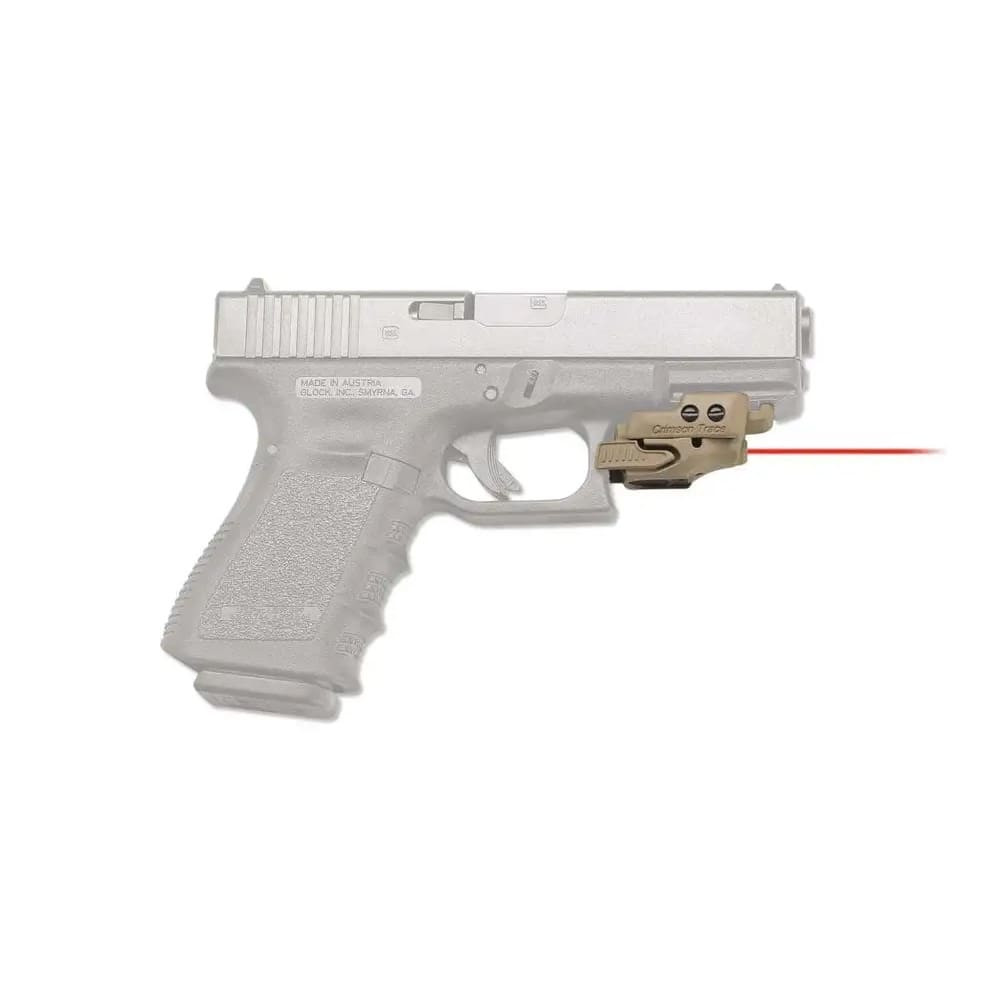 Crimson Trace Rail Master CMR-201 Tan 5mW Red Laser for Picatinny & Glock Rails, Ambidextrous Controls Adjustable Windage/Elevation 01-3000228