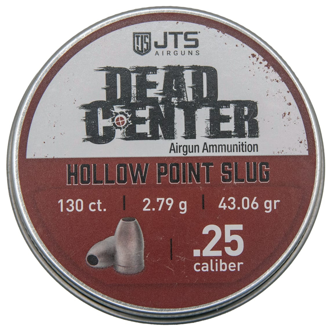 JTS Dead Center Precision .25 Cal 2.79g (43.06gr) Hollow Point Slugs (130 ct) Bulk Package JAC202