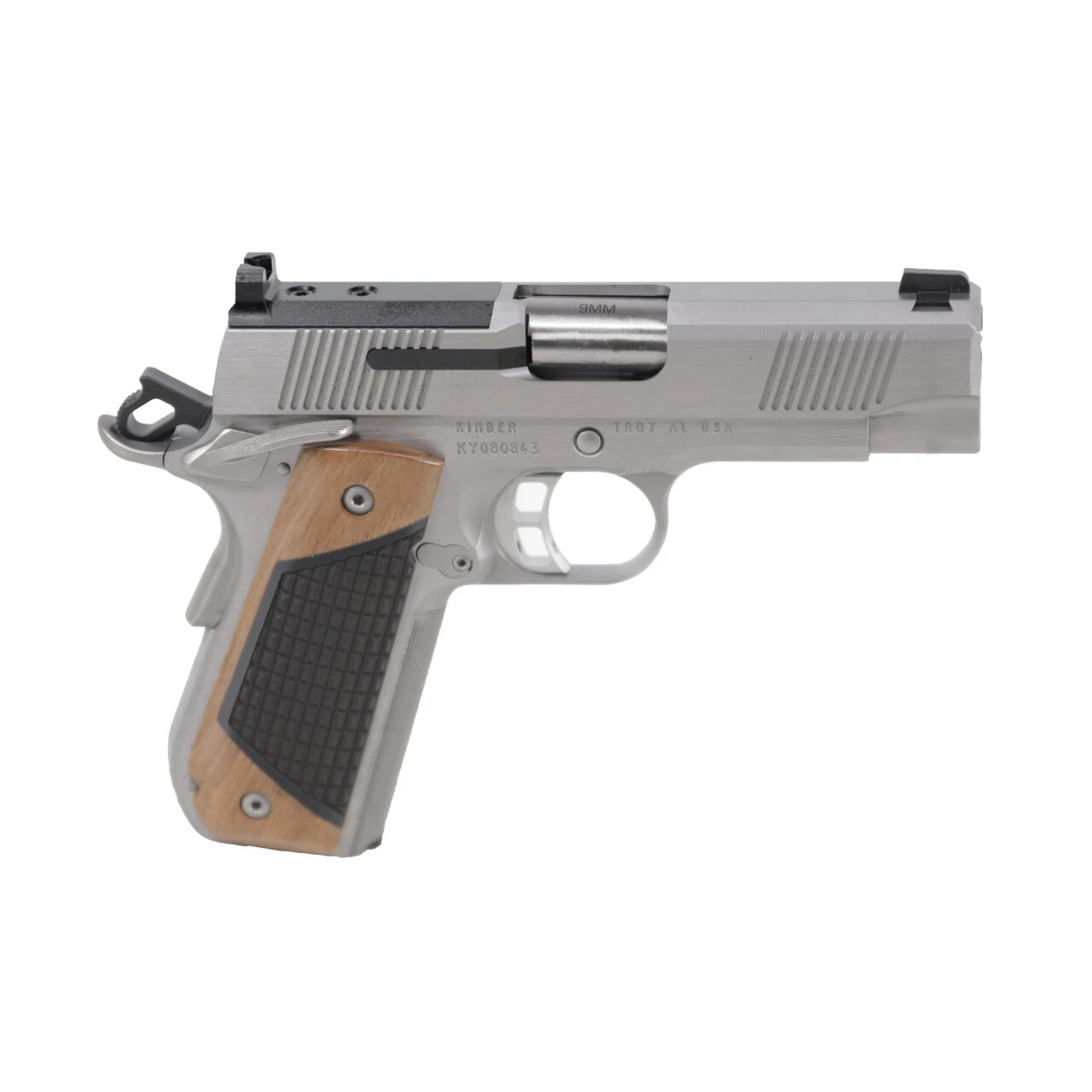 Kimber 1911 Next Gen Pro Stainless Steel OR 9mm 4" Bull Bbl Handgun w/ Black Walnut Grips RMR Plate GT Performance Trigger 2x9rd Magazines 3500405
