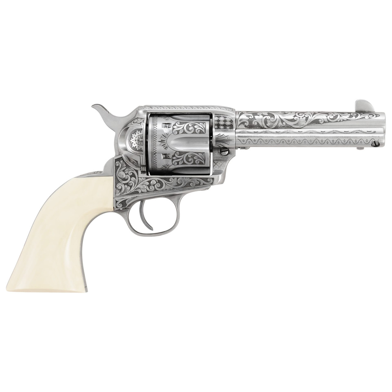 Uberti Outlaws & Lawmen "Patton" 1873 .45 ACP 4.75" Bbl Single-Action Stainless Steel Simulated Ivory Cattleman Revolver 356729