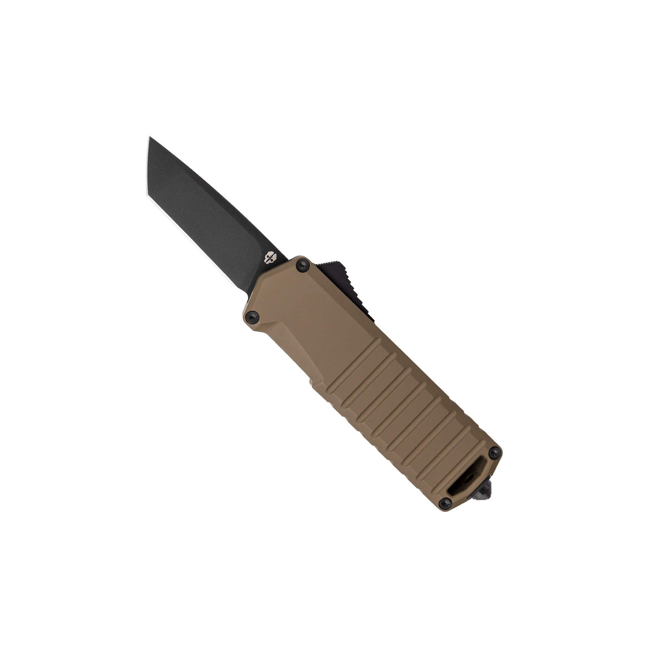 Tekto A2 Badger Black D2 Tanto Blade Bronze Aluminum Handle Black Accents Fine Edge Automatic/OTF Knife A2S-T6BR-D2BK2-A1
