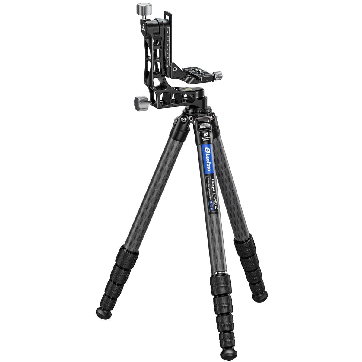 Leofoto Carbon Fiber Tripod w/ Invidual Leg-Positions, 3 to 60in Height, 44lbs Capacity, PG-1 Gimbal Head Included LS-365CX+PG-1